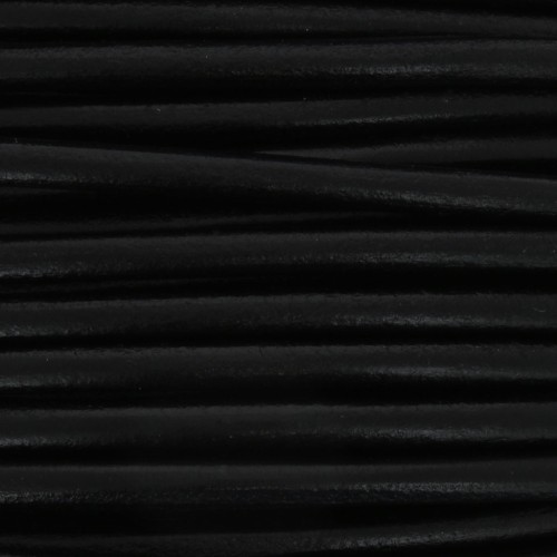 Cordon en cuir européen 5.5 mm Noir x1m