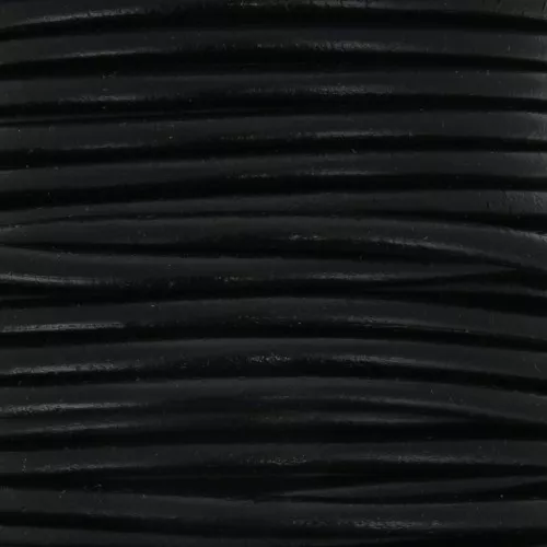 Cordon en cuir européen 4.5 mm Noir x1m