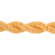 Perles Heishi rondelles en pâte polymère 5x1 mm Moutarde x39 cm