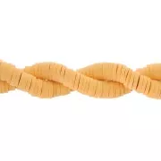 Perles Heishi rondelles en pâte polymère 5x1 mm Moutarde x39 cm