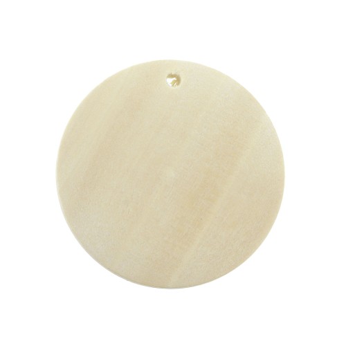 Pendentif rond en bois brut naturel 30 mm pour la création de bijoux fantaisie x1