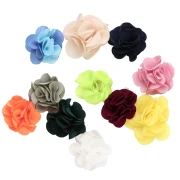 Assortiments de mini fleurs en tissu à coudre ou à coller - Multicolore x10