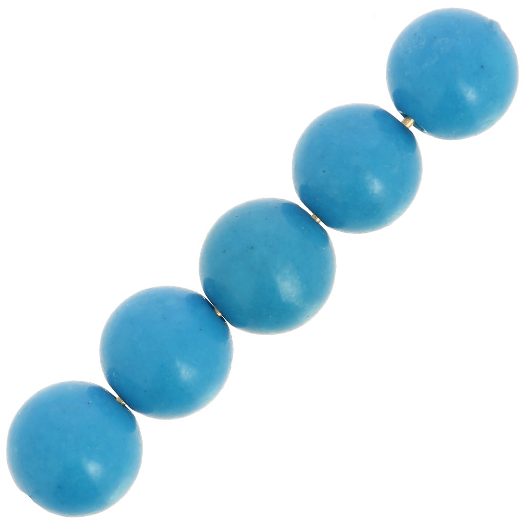 Perles Rondes Turquoise "Sleeping Beauty" Naturelles - Fil De 4,5-5,5 Mm - Neuf