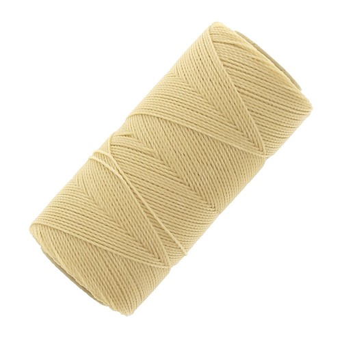 Bobine de fil ciré Linhasita pour micro macramé 1 mm - Jaune Paille (1046) x168m