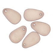 Breloque goutte en résine effet verre dépoli 15x24.5 mm - Marron transparent x1