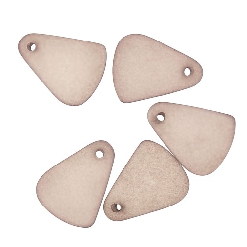 Breloque goutte en résine effet verre dépoli 15x20 mm - Marron transparent x1