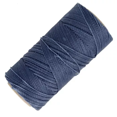 Bobine de fil ciré Linhasita pour micro macramé 0.5 mm - Denim (1037) x335m