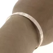 Bracelet jonc en laiton effet tressé 1 trou 7x159 mm - Doré rose x1