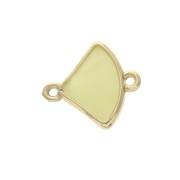 Intercalaire éventail 2 anneaux 15x12 mm en verre facetté - Doré - Opaque Jaune x1