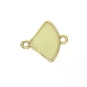 Intercalaire éventail 2 anneaux 15x12 mm en verre facetté - Doré - Opaque Jaune x1