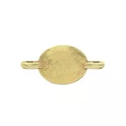 Intercalaire 2 anneaux ovale en zamac et résine époxy 16x8 mm Doré / Rose x1