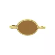 Intercalaire 2 anneaux ovale en zamac et résine époxy 16x8 mm Doré / Ocre x1