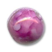 Perle en céramique 12 mm Pourpre marbré