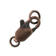 Fermoir mousqueton avec anneaux fermés 12 mm Cuivré vieilli x1