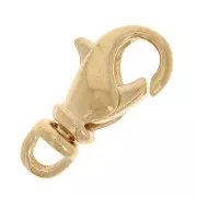 Fermoir mousqueton avec anneau pivotant 12 mm Doré x1