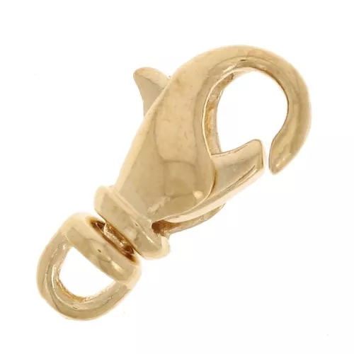 Fermoir mousqueton avec anneau pivotant 12 mm Doré x1