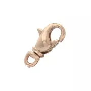 Fermoir mousqueton avec anneau pivotant 12 mm Doré rose x1