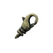 Fermoir mousqueton avec anneau pivotant 12 mm Bronze x1