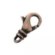 Fermoir mousqueton avec anneau pivotant 14 mm Cuivré vieilli x1