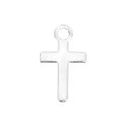 Breloque croix 10 mm pour la création de bijoux fantaisie - Placage Argent fin x6