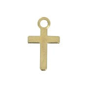 Breloque croix 10 mm pour la création de bijoux fantaisie - Doré à l'or fin x6