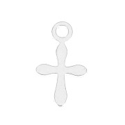 Breloque croix 11x6 mm pour la création de bijoux fantaisie - Placage Argent fin x6