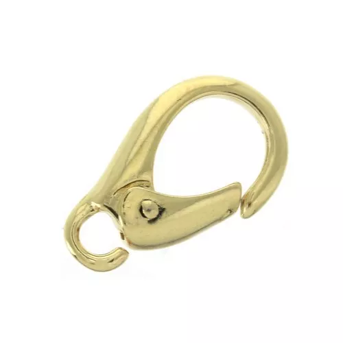 Fermoir mousqueton 13 mm avec anneau ouvert - Doré x1