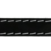 Lacet cuir plat - croûte de cuir - surpiqué 10 mm - Noir x 1m|raw }}
