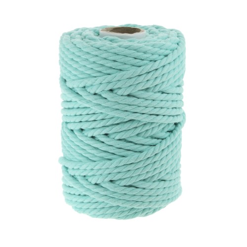 Bobine de cordon en coton pour macramé 5 mm - Emeraude  x50m