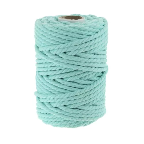Bobine de cordon en coton pour macramé 5 mm - Emeraude x50m