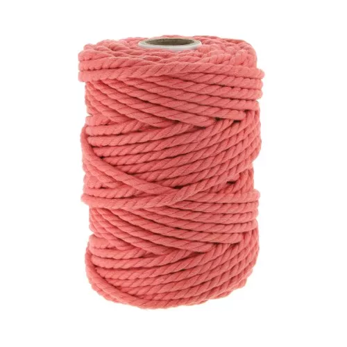 Bobine de cordon en coton pour macramé 5 mm - Orange x 50m
