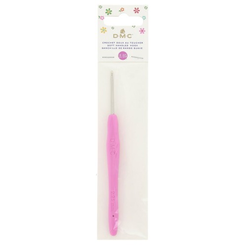 Crochet acier avec manche ergonomique DMC - 2.25 mm - Fuchsia x1