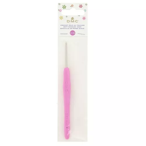 Crochet acier avec manche ergonomique DMC - 2.25 mm - Fuchsia x1