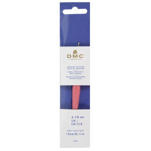 Crochet acier avec manche ergonomique DMC - 2.75 mm - Corail x1