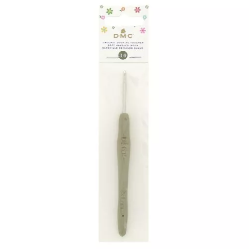 Crochet acier avec manche ergonomique DMC - 3 mm - Taupe x1