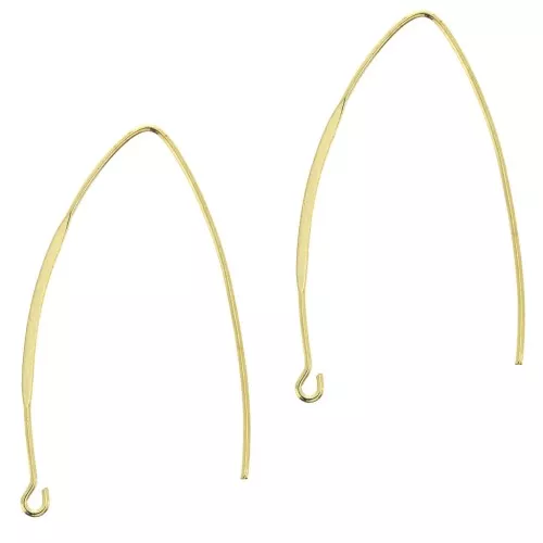 Boucles d'oreille fil à décorer 42 mm - Doré à l'or fin x2