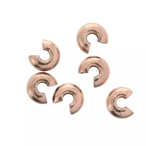 Caches perles à écraser 4 mm - Doré rose x50
