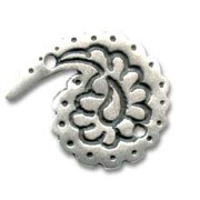 Intercalaire décoré 2 trous 28 mm Placage Argent fin vieilli x1|raw }}