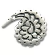 Intercalaire décoré 2 trous 28 mm Placage Argent fin vieilli x1