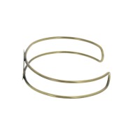 Bracelet plateau en laiton pour cabochon rond 20 mm - Bronze x1
