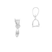 Attaches pendentifs 12 mm pour la création de bijoux fantaisie - Placage Argent fin x5