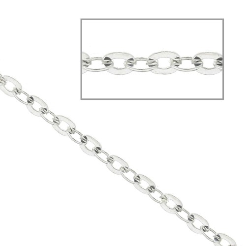 Chaîne maille Forçat limée 1.3x1.6 mm en Argent 925 x 50cm