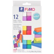 Assortiment de 12 couleurs de Pâte Fimo Soft Brillant|raw }}