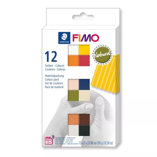 Assortiment de 12 couleurs de Pâte Fimo Soft Natural