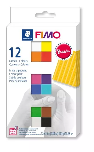 Assortiment de 12 couleurs de Pâte Fimo Soft Basic