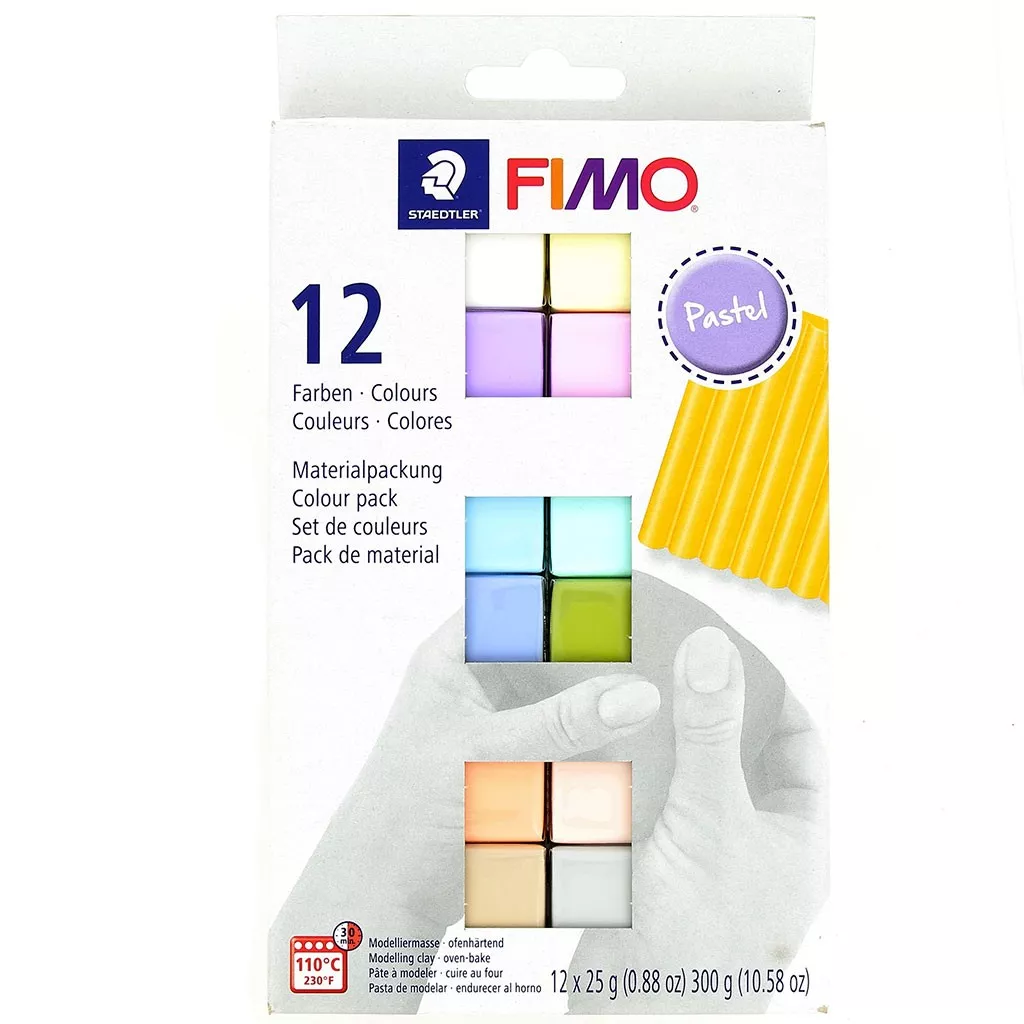 Staedtler FIMO Soft Lot 12 Couleurs Pastel – Pâte à Modeler Souple Cuisson Four 110°C, Idéale Débutants & Loisirs Créatifs