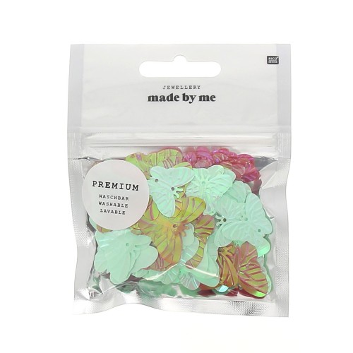 Assortiment d'intercalaires en plastique pour création de bijoux DIY - Vert/Rouge