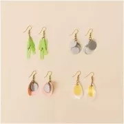 Assortiment d'intercalaires en plastique pour création de bijoux DIY - Vert/Rouge