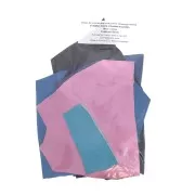 Chutes de cuir de luxe en morceaux de tailles / textures différentes - Bleu x 200g