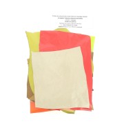 Chutes de cuir de luxe en morceaux de tailles / textures différentes - Jaune x200g